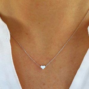 Silver Mini Heart Choker Necklace